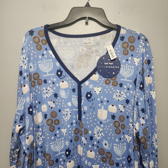 Little Sleepies Blue Pajama Top Size XXL New With Tags - Picture 2 of 6